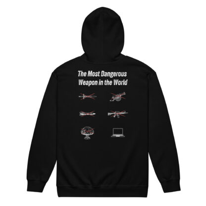 "Most Dangerous Weapon in the World" Unisex heavy blend zip hoodie